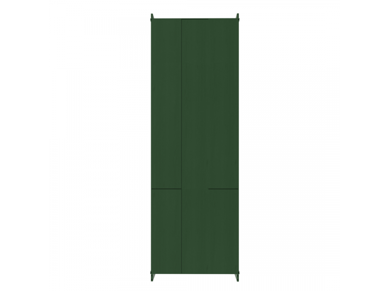 Estante Biblioteca 220 cm com duas portas de madeira e duas portas de vidro na cor verde | Coleção Biblioteca